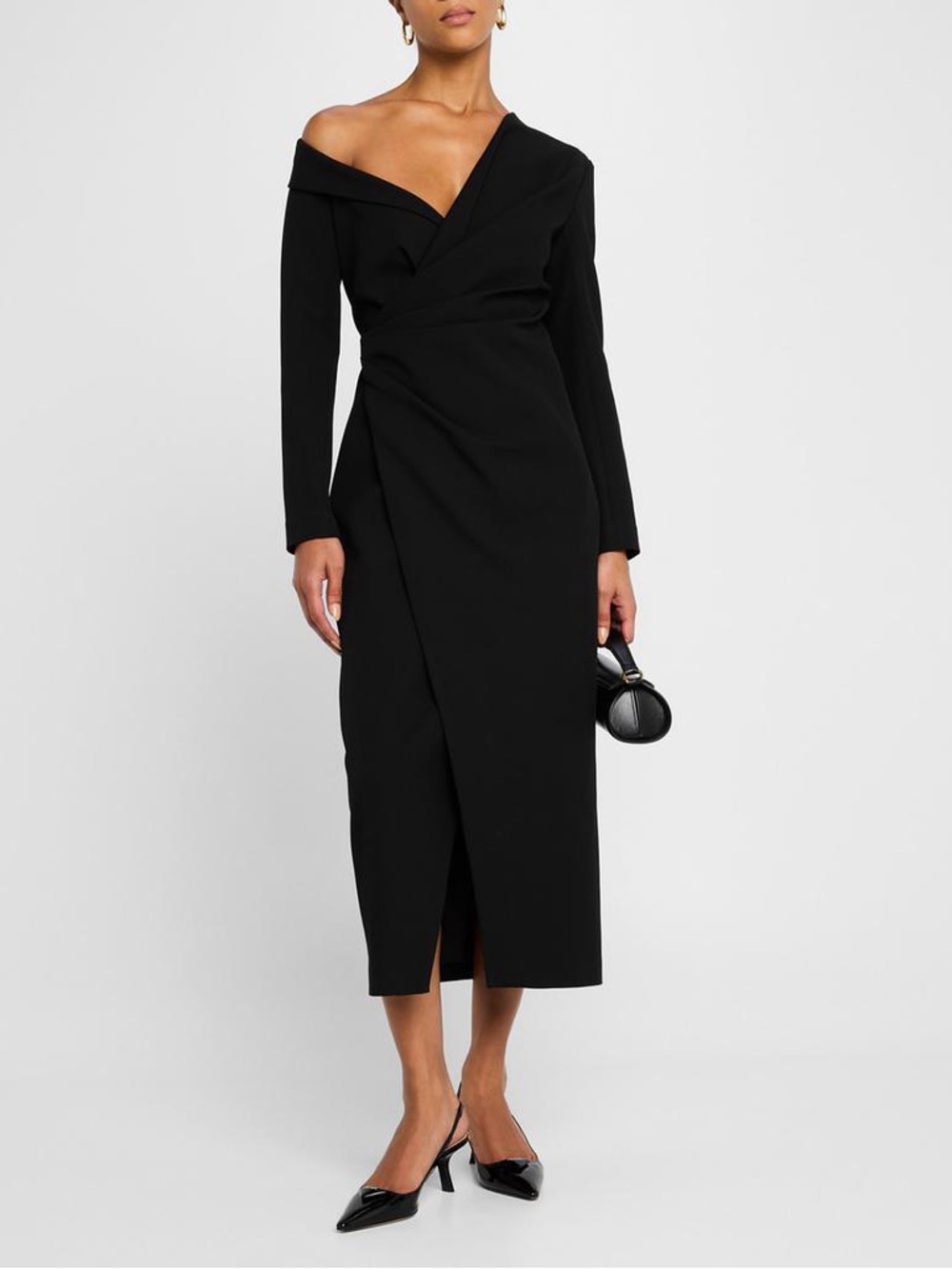 NEW A.L.C Kylah Asymmetric Midi Women’s Dress Size 4 Black